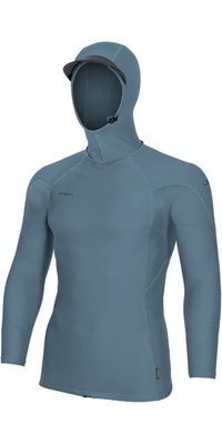 2026 O'Neill Mens Hyperfreak Skins Long Sleeve Hooded Rash Vest 5689 - Blue Fusion / Blue Fusion